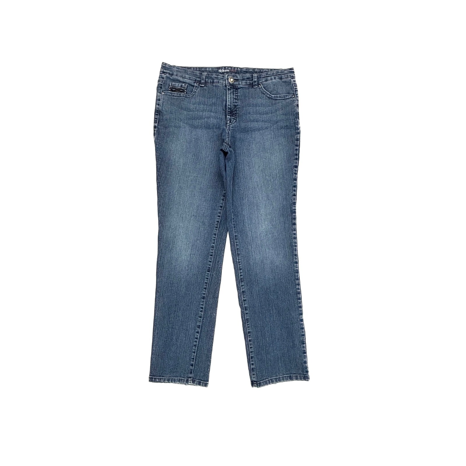 Style Co Tummy Control Straight Leg Women's size 14 Dark Wash