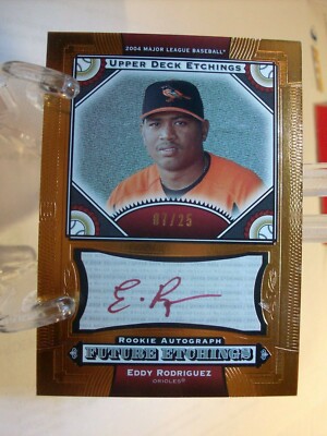 2004 Upper Deck Etchings Red Ink #142 Eddy Rodriguez FE, AU, 07/25 (84764)
