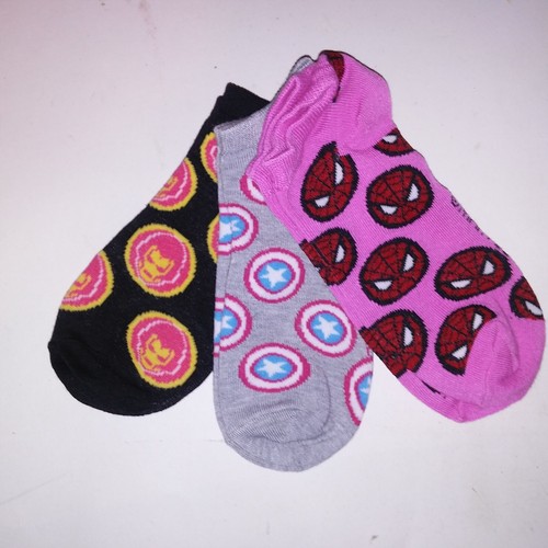 Set of 6 Womens Socks Shoe Size 9-11 Marvel Spider Man Iron Man Colorful New - Picture 5 of 5