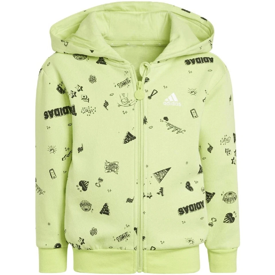 Tuta Bimba Adidas LK Bluv Q3 TS IA1571 Verde - Immagine 2 di 3