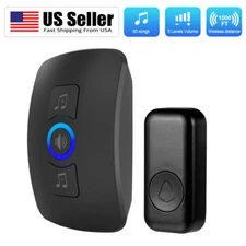 Waterproof Wireless Doorbell Adjustable Volume 1000FT Plugin Receiver 60 Chime