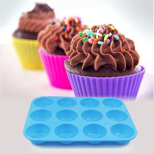 3X Silicone Muffin Pan, 12 Cups Cupcake Pan, Egg Muffin Baking Non-Stick Molds - Picture 5 of 6