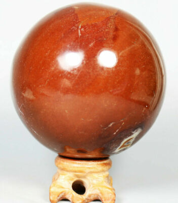 1.83lb Natural Ocean Jasper Agate Quartz Crystal Stone Sphere Ball Healing Stand