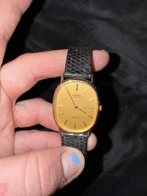 Seiko Lassale 6020-5679 Oval Face Gold Watch Super Thin | eBay