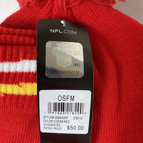 New Unisex NFL Kansas City Chiefs Winter Knit Cap Beanie Hat and Gloves One Size - Bild 5 von 5