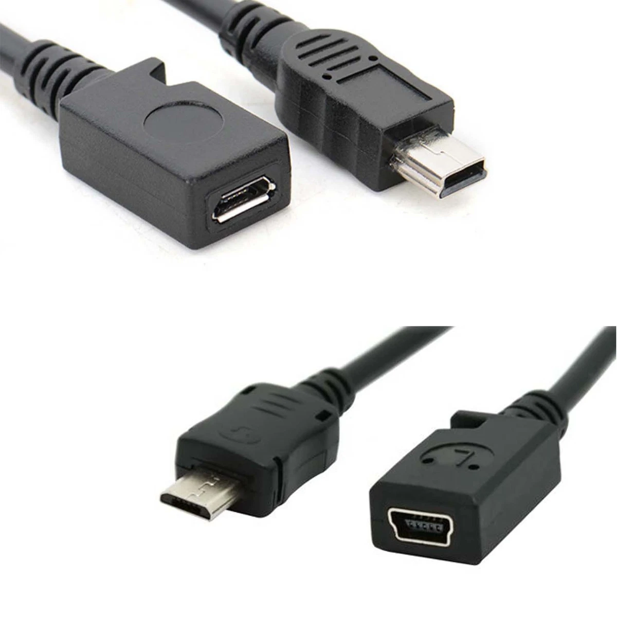 lancering Snart Gå glip af Mini USB male to Micro USB B feMale data charger cable adaptor converter mg  | eBay