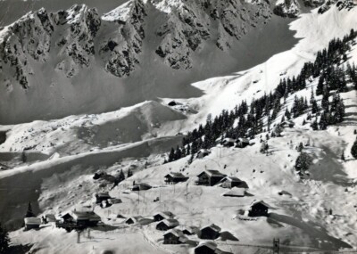 AK Berg Schnee Hang Stil schwarz-weiß Baum Gelände Eiskappe AA12099