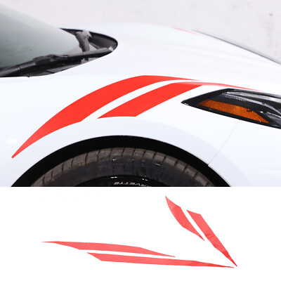 For 2020-2026 C8 Corvette Red Fender Stripes Overlay Graphic Decals Vinyl