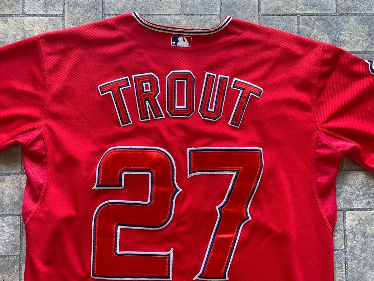 Majestic SIZE 48 Los Angeles Angels Mike Trout #27 Stitched Majestic SIZE 48 Los Angeles Angels Mike Trout #27 Stitched