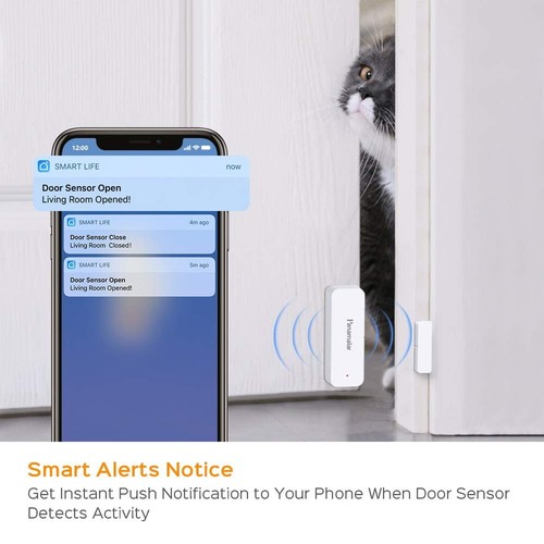 Panamalar Door Window Sensor Wifi Door Alarm System Detects Open Door Auto White - Picture 4 of 18