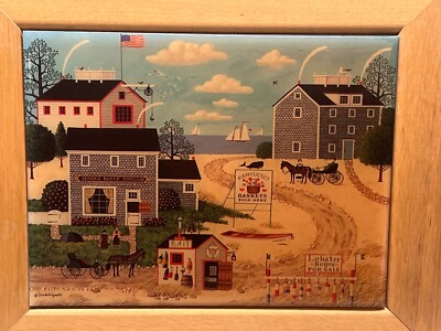 Charles Wysocki Georgina's Country Creations Framed Tile Art