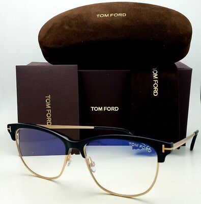 New Tom Ford Reading Glasses TF 5546-B 001 52-14 Black Cat-Eye Frames Readers