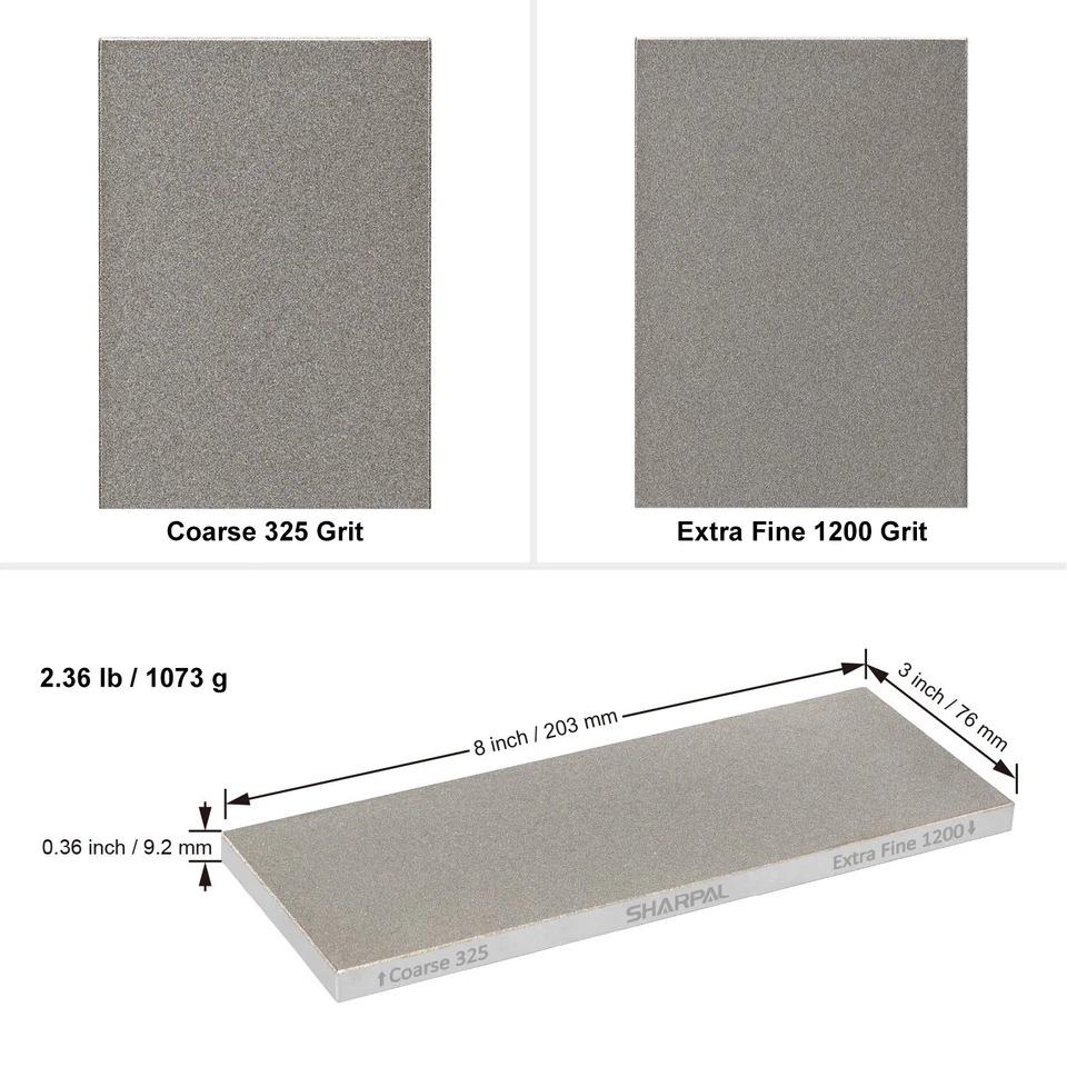 Afilador de cuchillos de piedra de afilar diamante de grano doble SHARPAL 162N 325/1200 (8x3 pulgadas) Foto 4 de 4