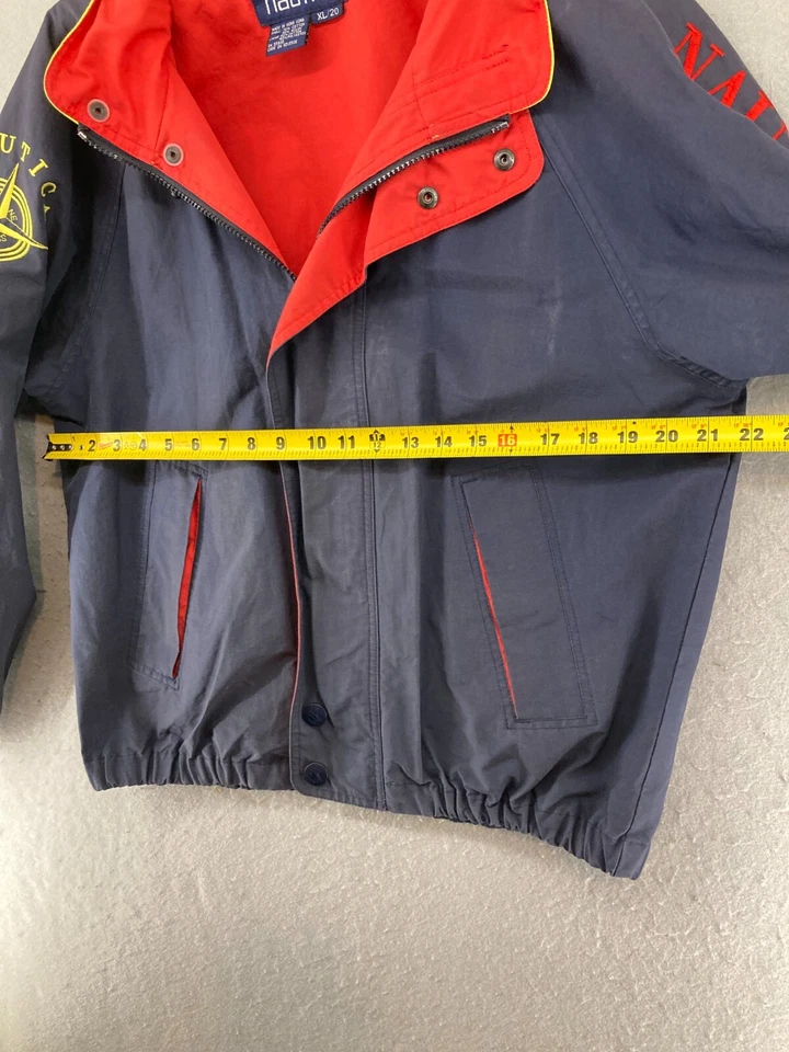 Chaqueta Nautica YOUTH XL Azul Cortavientos Con Capucha Forrada Expedición De Colección Foto 2 de 4
