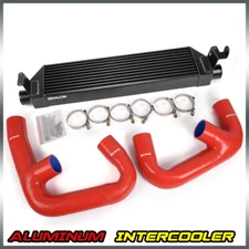NEW FIT FOR VW GOLF R GTI MK7 TWIN INTERCOOLER BLACK+ RED HOSE PIPE KIT UPGRADE