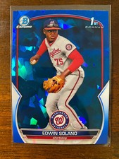 2023 Bowman Chrome Sapphire Edwin Solano #BCP-169 1st Prospect Nationals