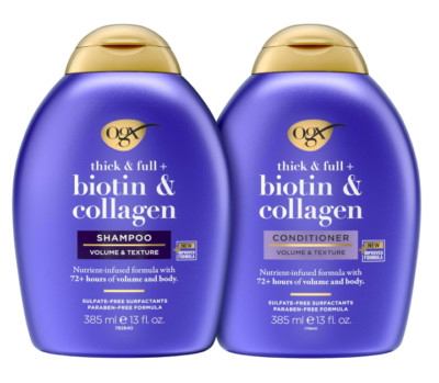 OGX Biotin & Collagen Shampoo & Conditioner Set | 13 Fl Oz | Pack of 2
