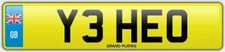 EO Number plate INITIALS Y3 HEO CHERISHED CAR REGISTRATION YEH ROAD LEGAL REG
