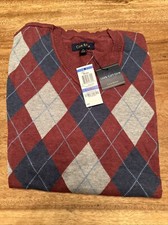 Men s Club Room Sweater XL Argyle Print