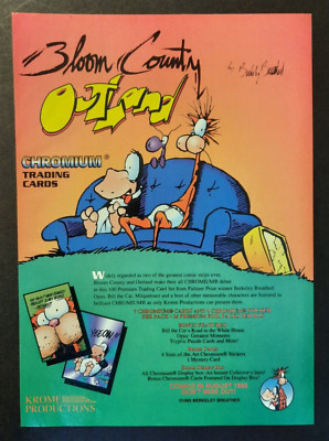 1995 BLOOM COUNTY & OUTLAND Trading Cards Berkeley Breathed ~ Magazine PRINT AD
