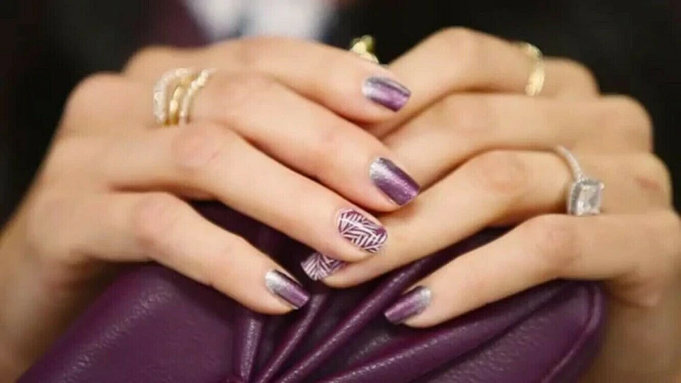 Jamberry Nail Wrap ~ MEIA FOLHA ~ HARVEST FRONDS ('15 Stylebox) Folhas de Palmeira Raras - Imagem 4 de 4