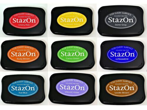 TSUKINEKO STAZON INK PAD SOLVENT BASED FOR RUBBER STAMPS STAMPING ANY SURFACE - Picture 1 of 22