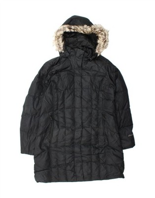 Eddie Bauer wattierter Damenmantel mit Kapuze UK 16 Large schwarz Polyester AV02