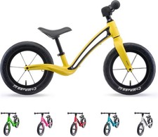 12" Kids Balance Bike Lightweight Magnesium Push Bike Toddler Yellow