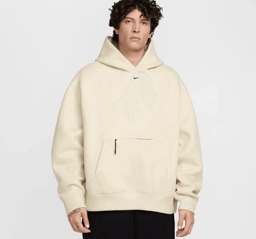 Nike Tech Fleece Oversized Pullover Hoodie Size Medium Light Khaki HM9789-234