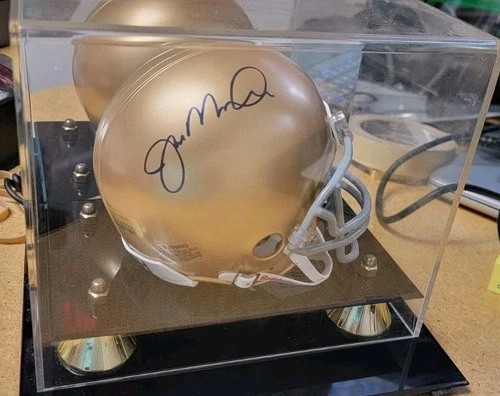 Joe Montana Autographed Mini Helmet With Gridiron CoA And Case