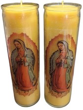 2 Beeswax Devotional Candle Our Lady of Guadalope 100 Hours burn Made in USA