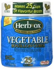 Herb-Ox Vegetable Bouillon Cubes 3.33oz (25 cubes) 3.33 Ounce (Pack of 1) 