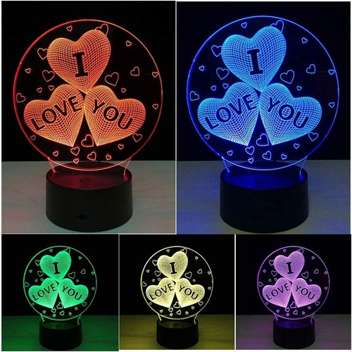 3D Night Light Kids Gift Toy Optical LED Glowing Lights Home Room Multicolor - Picture 7 of 9