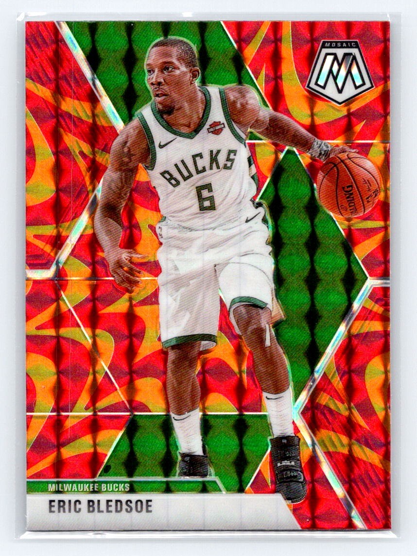 2019-20 Panini Mosaic #95 Eric Bledsoe Reactive Orange Milwaukee Bucks
