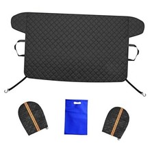 Thickened Car Windshield Cover for Snow and Ice,Heavy Duty Windshield Black