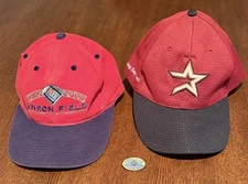 Vintage Enron Field Houston Astros Memorabilia- 2 Caps & Pin