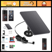 Solar Charger for Battery Doorbell - USB-C Power Connector, Compatible with Ring