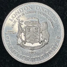 1977 Canada London Ontario Commemorative Dollar Coin Excellent Condition