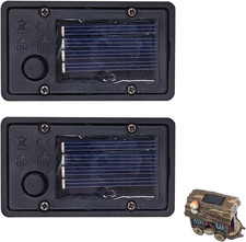 2 Pcs Solar Lights Replacement Top, LED Small Square Solar Panel, Waterproof Lan
