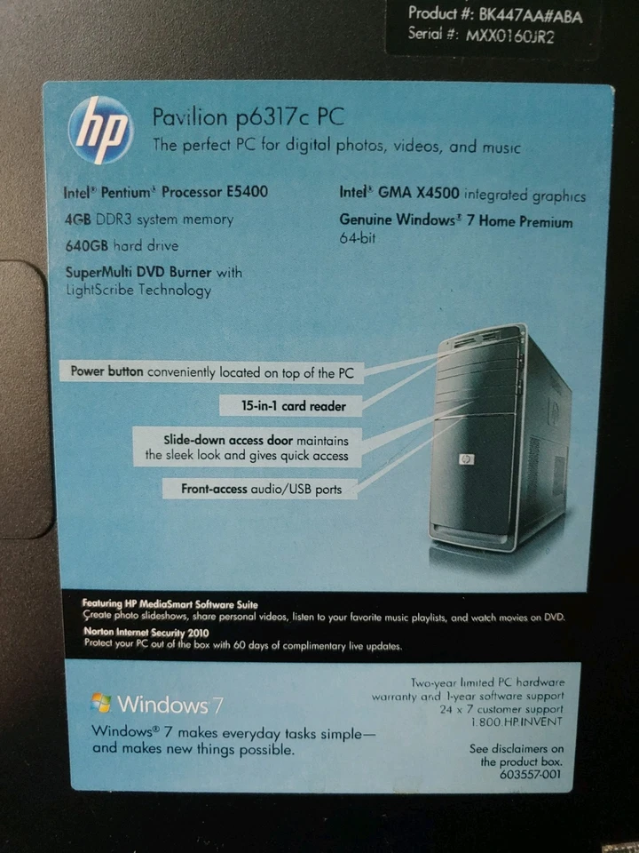 HP Replacement Desktop HP 15-In-1 Media Memory Card Reader With Cable 504857-001 - Image 3 of 4