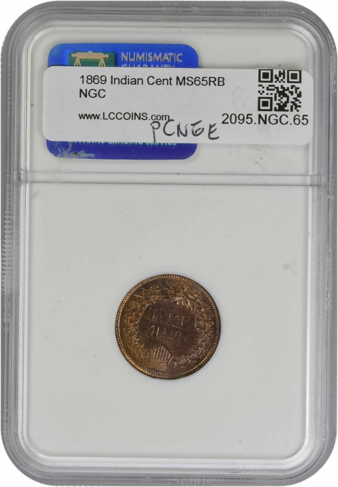 1869 Indian Cent MS65RB NGC - Image 2 of 4