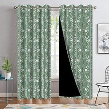 Blackout Curtains 84 Inch Length, 2 Panels - Modern Farmhouse Vertical Floral...