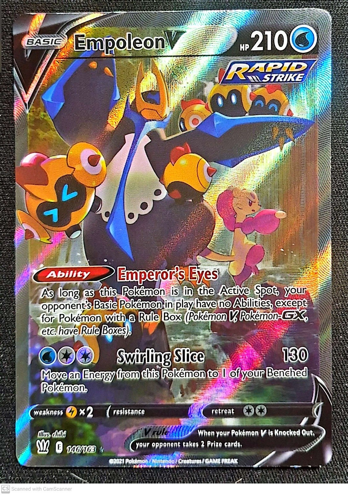 Pokémon TCG SWSH Battle Styles Alternate Full Art Empoleon V 146/163 Near Mint
