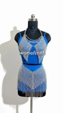 Medieval Aluminum Chainmail Top  Skirt Set   Festival Armor LARP Cosplay Outfit