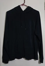 Members Mark Black Lounge Hoodie Top Size Large