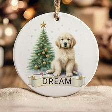 Golden Retriever Puppy Ornament, Customized Dog Ceramic Ornaments Decor