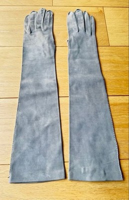 Marni Gray Leather Long Gloves Women s Carmel Soft Calf Leather From Japan