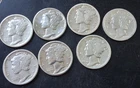 7 Mercury Dimes Silver Winged Liberty 1917, 1918 P &S, 1926s 1927s, 1929 1931