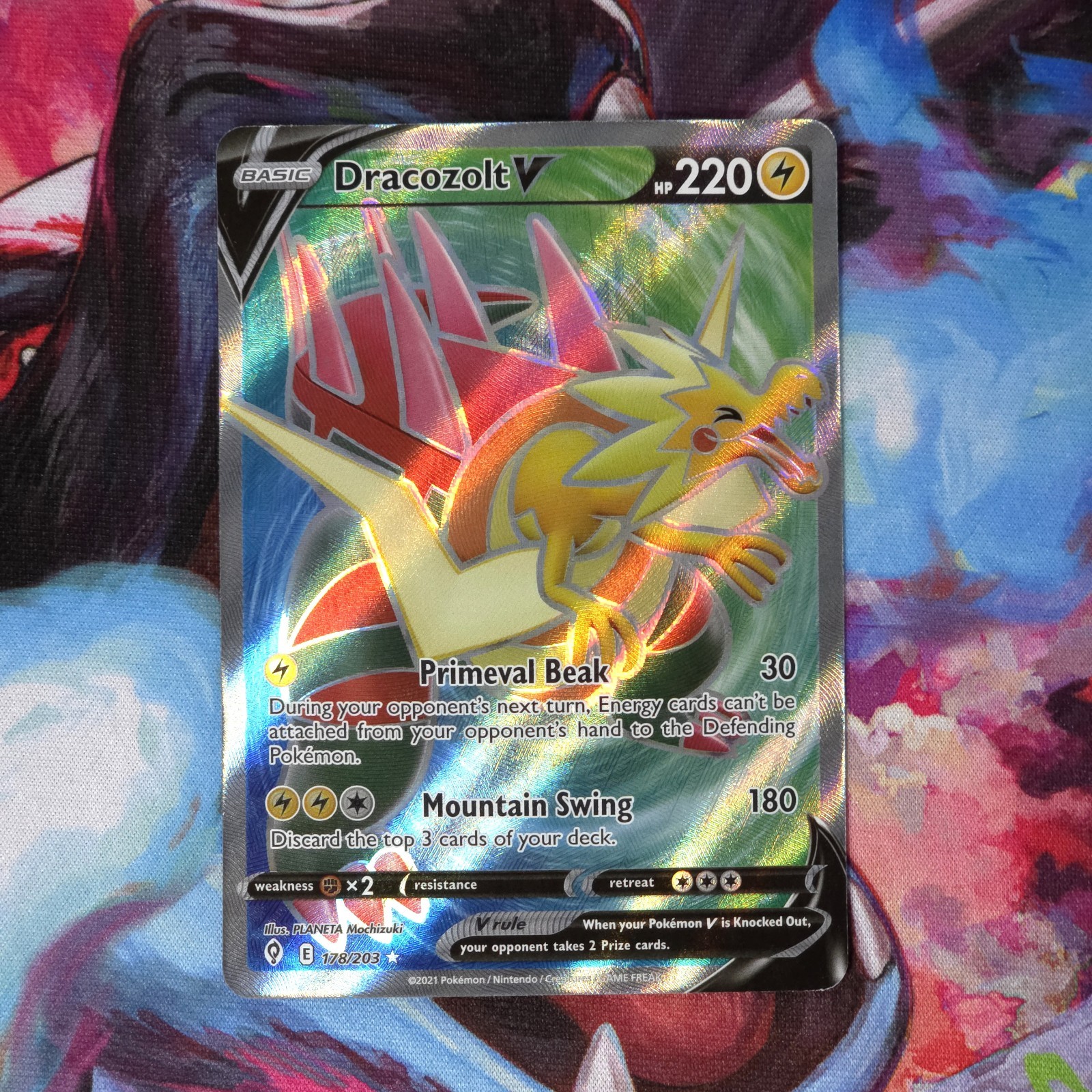 Dracozolt V (Full Art) 178/203 SWSH07: Evolving Skies Holo NM