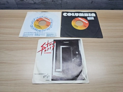 LOT OF 3 JOURNEY & STEVE PERRY 45 RECORDS - DON'T STOP/FAITHFULLY/OH SHERRIE